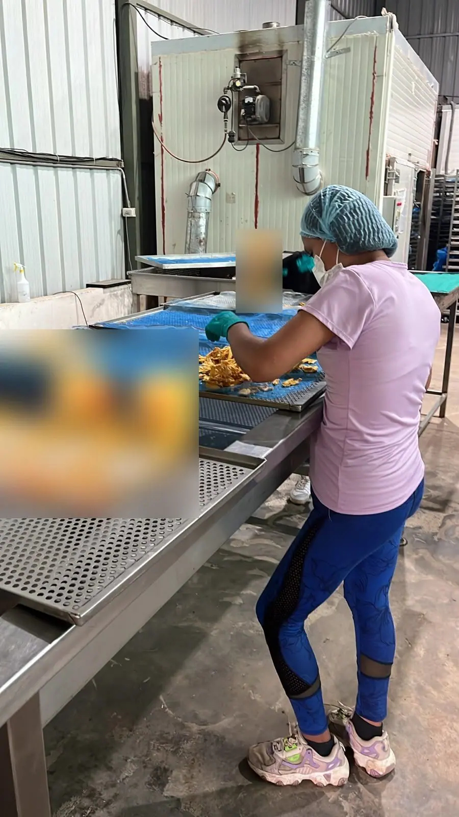Personal de planta empacando piña deshidratada en Pichanaki