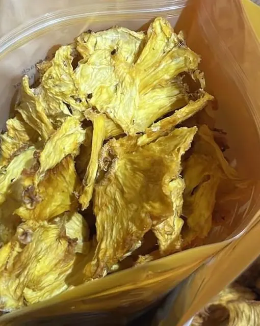 Rodajas de piña deshidratada en doypacks listos para venta